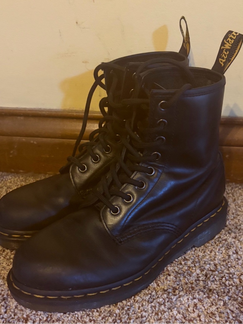 Dr. Martens Black Leather 8-Eye Lace-Up Women’s boots